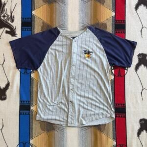 Vintage University Of Michigan Wolverines Embroidered Baseball Jersey Sz Large